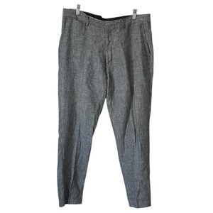Ted Lapidus Men's grey Linen Dress Pants size 34 straight leg